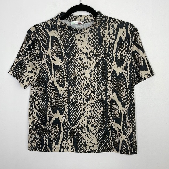Snake Print Short Sleeve Tee - Picture 1 of 5